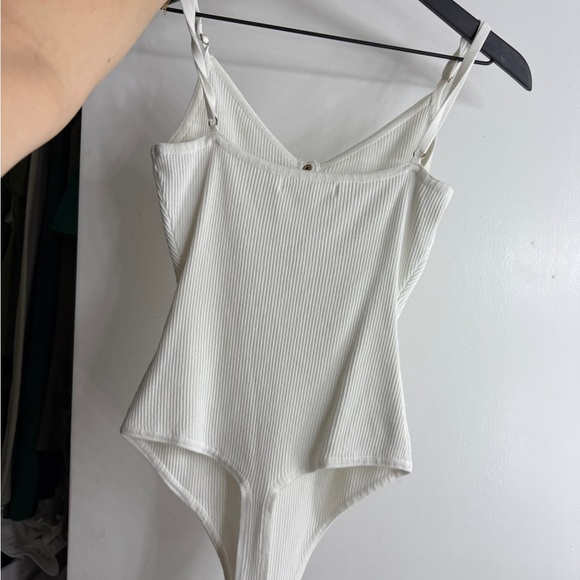 2/$15 Love Tree White Ribbed Button-Front Bodysuit - Picture 2 of 3